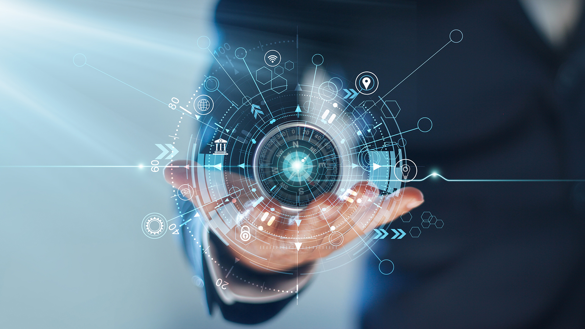 Business navigate recovery, Abstract, The compass navigate for businessmen to resume business growth in the economic crisis.